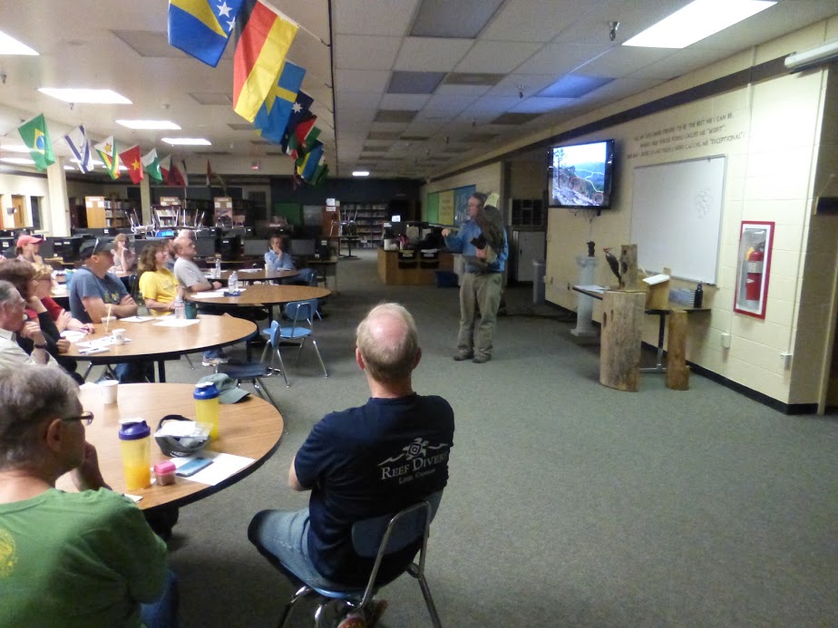 Ken Bevis giving the group his talk on wildlife enhancement